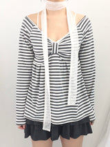 Ribbon Stripe Loose Top