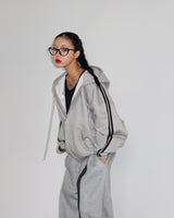 ブリーズナッピングトラックオーバーサイズフィットフーディドジップアップ