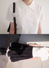 ハート ♡ ボタン pk Tシャツ (4color)