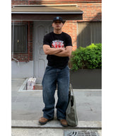 Back cut denim pants