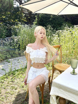1339. Ribbon lace cancan short pt (2color)