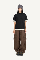 Canvas Cargo Curved Pants