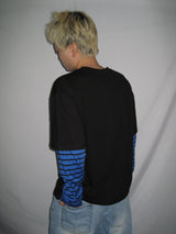 ストライプレイヤードロングスリーブTシャツ (3c)