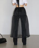 Pleated Slim Long Bootcut Pants
