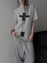 cross lettering crack T (3color)