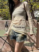 [S/S] パンチングニットワンピース