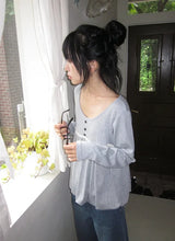 26FW★ [BAONHAUS] Aaron Lace Shirring Long Sleeve Tee