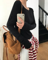 メローデザインロングスリーブカットソー (or Long-Sleeve Top)
