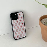 strawberry pattern glossy glass bumper case (white)