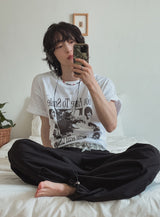 Happy picture printing short sleeve t-shirt