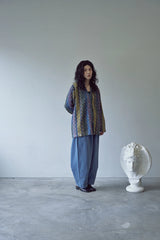 BOUCLE BOHEMIAN HERITAGE CARDIGAN (Blue)