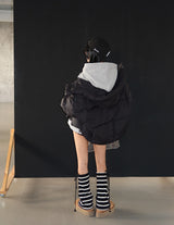 Robs High-Neck Hooded Short Padded Jacket