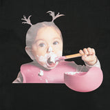 24FW BRUSHING TEETH GIRL BABY FACE SHORT SLEEVE T-SHIRT (OVERSEAS EXCLUSIVE) BLACK