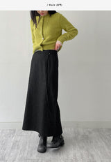 [FW] Striped Wool H-Line Long Skirt
