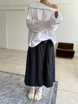 wrap skirt + pleats pants