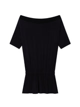 ドレープバンド オフショルダートップ(BLACK)