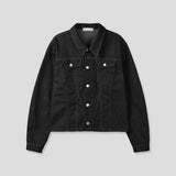 Non-Fade Wrap Slash Denim Jacket