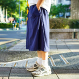 クロップドワイドレッグパンツ ブルー