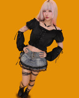 lace toto denim skirt (속바지/2color)