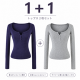 [1+1] レオニー ヘンリー スリム Tシャツ