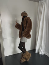 Regina cut half fur coat