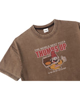 OC サムズアップ AQ ウォッシュドTシャツ (ブラウン)
