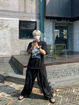 ポスター半染め半袖Tシャツ2C