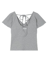 ラップ シャーリング トップ(GREY)