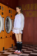 レタリングラグランスウェット／アッシュグレー-ライトグレー [Unisex]