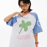 クローバーオーバーフィットラグランtシャツ