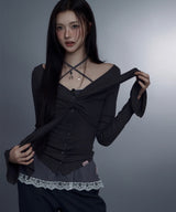 Darling Twist Button Blouse