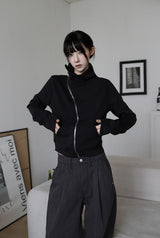 Diagonal Flow Zip-up