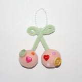 【MADE】BUTTON CHERRY KEYRING-LIGHT PINK