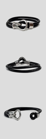CHUBASCO LAYERED LEATHER HOOK BRACELET CLLH01