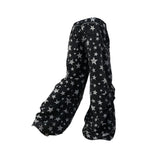 RELABEL (DIGGER Star Overlap Print) Mottled Five-Pointed Star Full-Print Pleated Workwear Denim Wide-Leg Pants