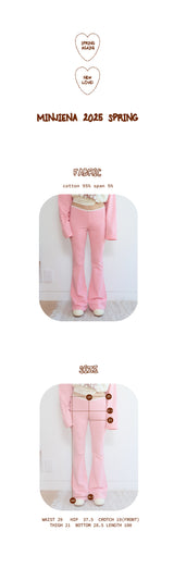 stripe boot cut pants red
