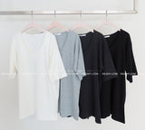 ピーチナッピングスリットインナーボクシーショートスリーブTシャツ