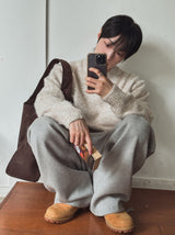 [wool 10%] ハガブルツートーンミックスモヘアニット