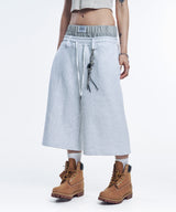 Boxer Layered Bermuda Sweat Pants - White