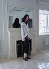Boyfriend Henley Loose T-shirt (Ivory)