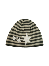 Jacquard Stripe Beanie in Khaki