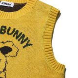 WITTY BUNNY FOOTBALL ニットベスト - LIGHT YELLOW