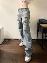 1289. ブルーシャークデニムローワイドパンツ