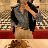 [MADE] Pippi, a slim checkered shirt blouse