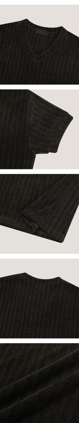 [S/S] Velvet golgi v neck half knit(5color)