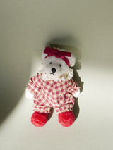 Christmas Teddy Bear Keyring - Baby White