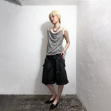 GLITTER COWL NECK CAMISOLE: GREY