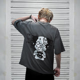 フェイクナット ステイン マスターマインド グレー ボクシー オーバーサイズ Tシャツ