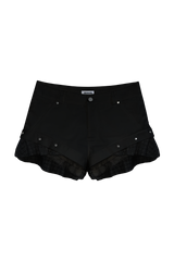 スタッドフラワーレースショーツ (BLACK)