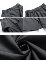 Soft ruffle striped asymmetrical flare skirt